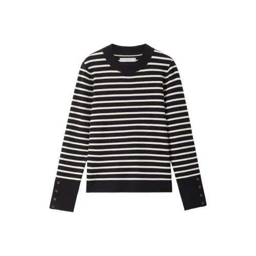 Giordano 09 Черный Абрикос Полосы Женский Трикотаж