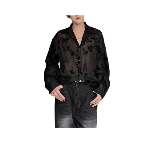 GANGZAI Черная Унисекс Рубашка