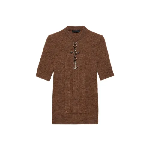 PRADA Мужские свитеры железно-красного цвета