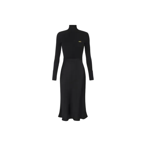 Elisabetta Franchi Длинное платье с длинными рукавами женское