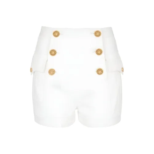 BALMAIN FW23 Джинсовые шорты Женские Белые
