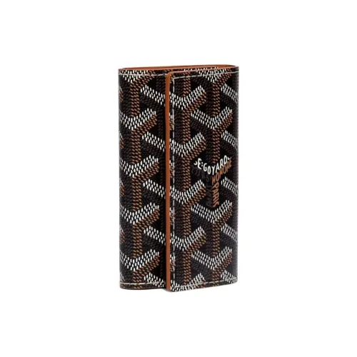 GOYARD SAINT MICHEL Canvas Leather Key Pouch Унисекс Коричневый