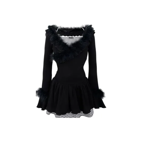 Mu Qingqing Длинное платье с длинными рукавами женское