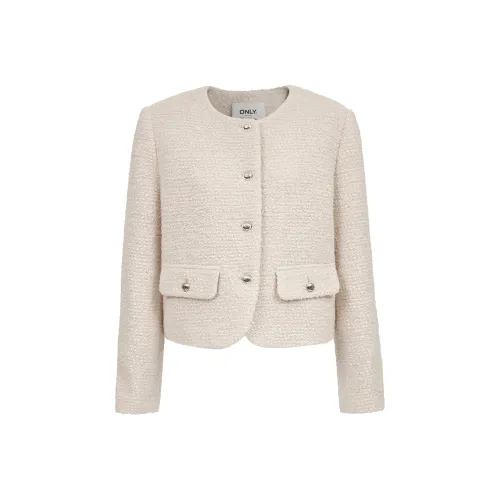 ONLY HH9 Бежевый Круглый Ткань Женское Пальто