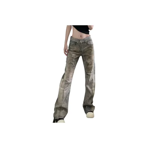 PALKECH Желтые Грязные Унисекс Джинсы