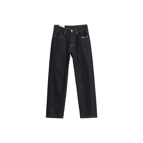 ENTONG Темно-синий Синий Унисекс Джинсы