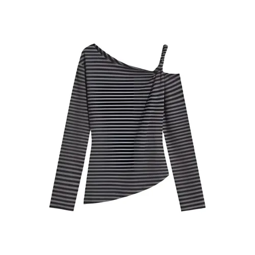 DANCANG Пэчворк Цветовой блок Сексуальный Асимметричный Плечо КРОП ТОП Женский