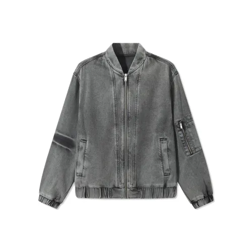 Cabbeen Zippers Украшение/Свободный крой Углерод Черный 01 Мужские Куртки