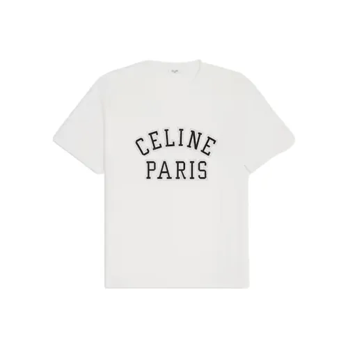 CELINE Неоновая белая мужская футболка T