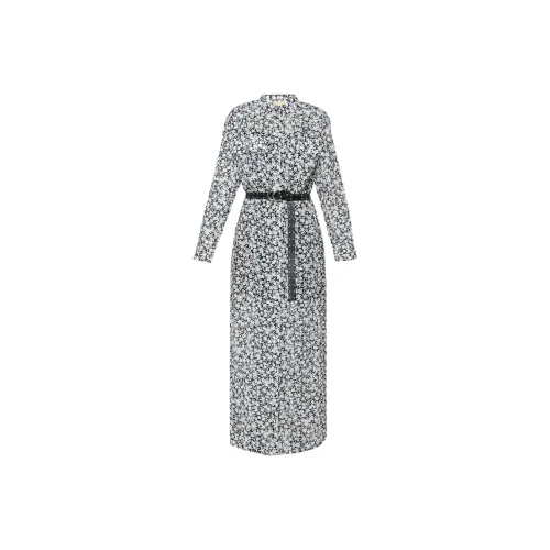 MICHAEL KORS Длинное платье с длинными рукавами женское черное