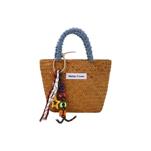 NOMK Соломенная плетеная сумка Женская Светло-синий Темно-синий