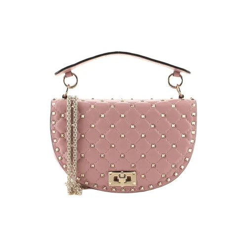 Valentino Кожа Одно Плечо Сумка Маленькая Женская Розовая