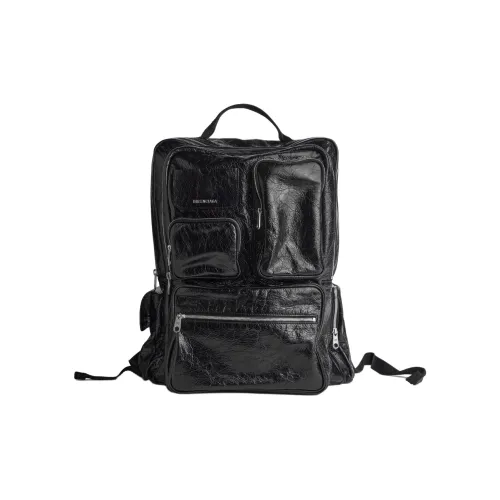 Balenciaga SuperbusyArena Lambskin Backpack Men's Black