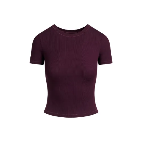 SKIMS Currant/Blackcurrant Каштановый Женские T Рубашки