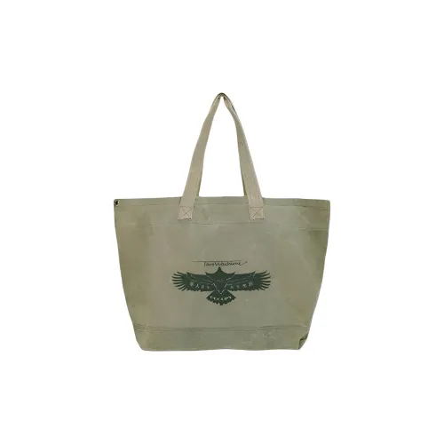 OCCUPY Taro Washimi Коллаборация Деним Тоут Сумка Сумка для покупок Сумка на плечо Большая Женская Армейский зеленый