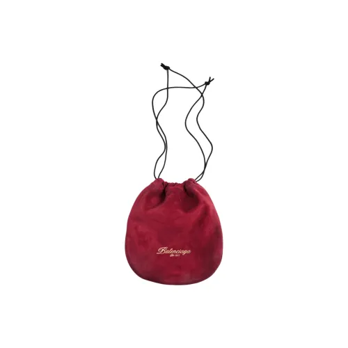Balenciaga Замша Телячья кожа Сумка на плечо Стандартная Женская Вишнево-красная