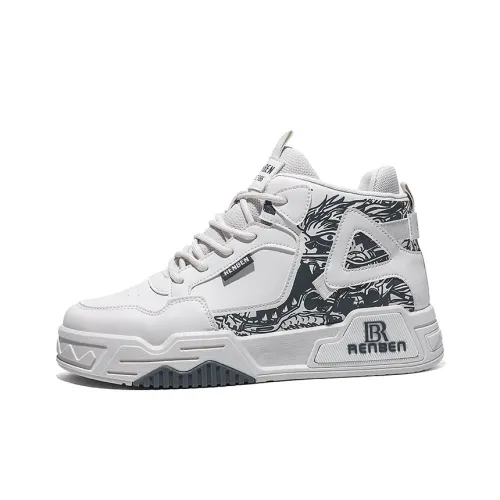 RENBEN Анти-скользящая и износостойкая визуально увеличивающая рост высокая кроссовка для скейтбординга мужская