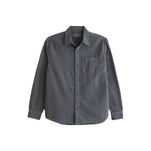 Abercrombie＆Fitch Синий Серый Мужские Рубашки