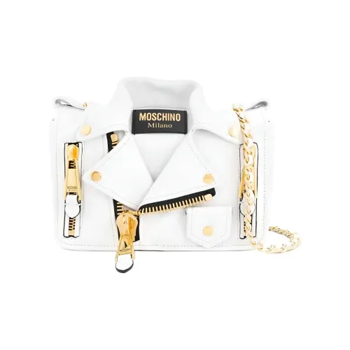 MOSCHINO Сумка через плечо из козьей кожи женская белая