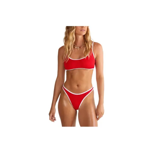 NASTY GAL Ткани в рубчик Контрастные Обметка Crop Бикини Комплект Купальник Комплект Женский