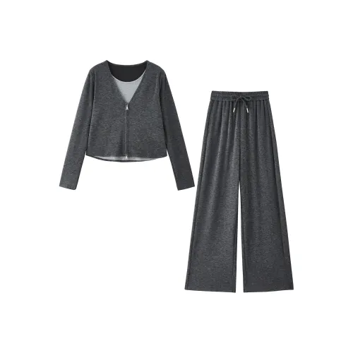 MJ Серый Женские Повседневные Костюмы