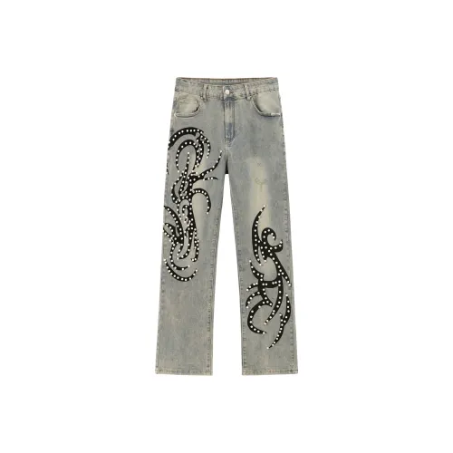 XINYINSU x P D 25FW Джинсы Унисекс Парный