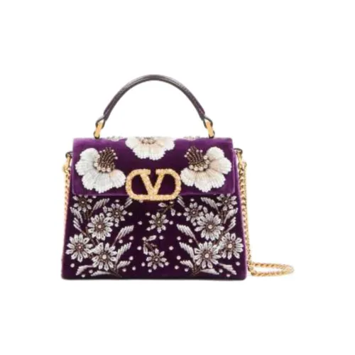 Valentino VSLING Телячья кожа Одно плечо Сумка Мини Женская Фиолетовая