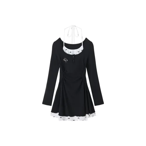 FABRIC PIG Летнее Длинное Платье с Длинными Рукавами Женское