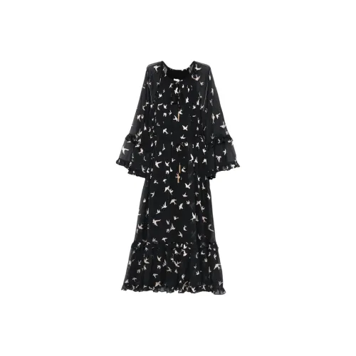 Zimmermann FW25 Длинное платье с длинными рукавами женское