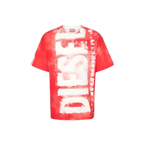 DIESEL Red Unisex T-Shirts DIESEL Красные Унисекс Футболки