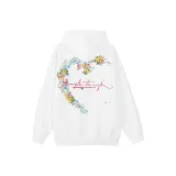 Белый, левая сторона, сердце, цветочный