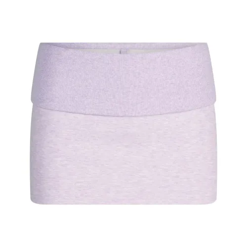 SKIMS FW25 Cotton Fleece Foldover Mini Skirt Casual Short Skirts Women's SKIMS FW25 Хлопок Флис Юбка-карандаш Foldover Повседневная Короткая Юбка Женская