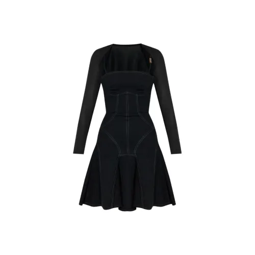 VERSACE JEANS COUTURE FW25 Длинное Платье с Длинными Рукавами Женское