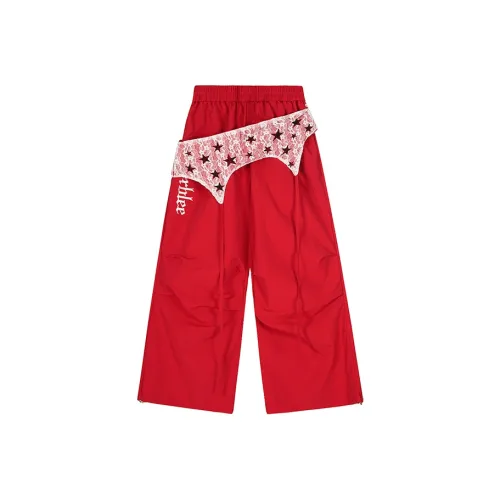 XIAOLIZI Red Women's Casual Pants XIAOLIZI Красный Женские Повседневные Брюки