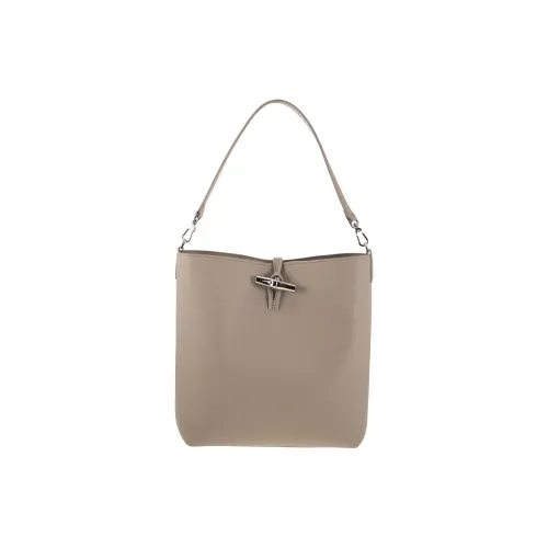 LONGCHAMP Le Roseau Коровья кожа крупнозернистая ведрообразная сумка мини женская глина