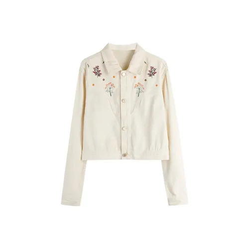 JOSR Экрю Женские Джинсовые Куртки