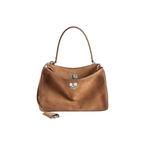 Balenciaga Rodeo Коровья кожа Одно плечо Сумка Маленькая Женская Верблюжий цвет