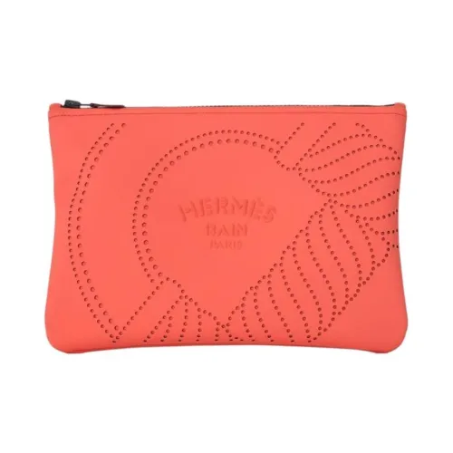 HERMES Телячья кожа Клатч Сумка для хранения Средний размер Женский Апельсин