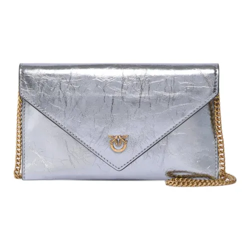 PINKO Love Birds series Телячья кожа Клатч Женское серебро