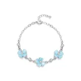 Счастливый браслет с четырехлистным клевером - синий