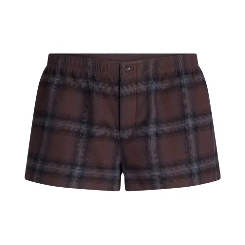 SKIMS FW25 Фланель Сон Cheeky Боксер Пижамные штаны Женские