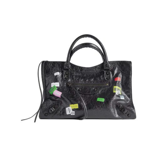 Balenciaga Le City Lambskin и Calfskin Одно Плечо Сумка Средний Женский Черный