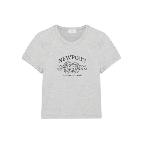 Aritzia Hthr Chr/Nwprt Knot/Gray Print Женские T-рубашки