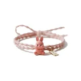 Розовая резинка для волос с кроликом