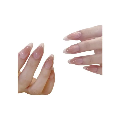 OUYUJI Короткий балет Розовый Красный Телесный False Nail Миндальная кожа Градиент Французский