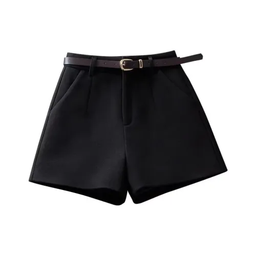 BKQU Черный Осенний Зимний Женский Повседневный Шорты