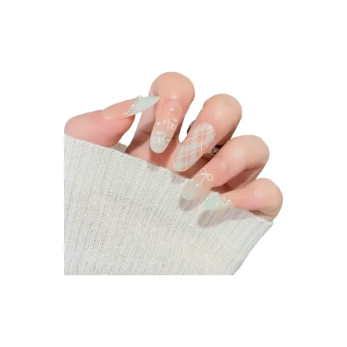 OUYUJI False Nail Овал MID Длина Лето Морская соль Мята Jump Цвет Французский