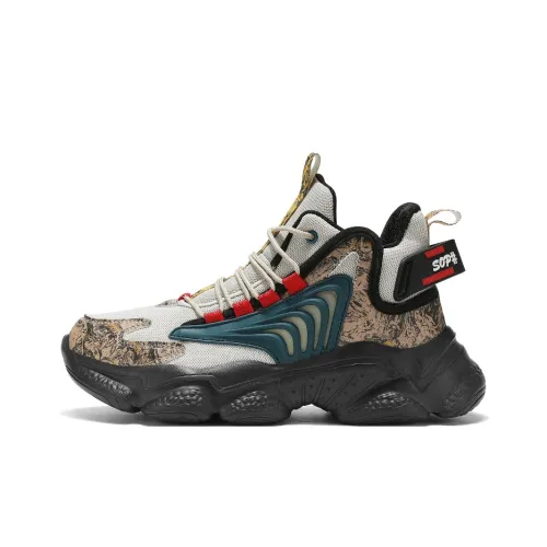 Kuding Нижняя юбка устойчивая к истиранию дышащая высокий топ повседневная беговые кроссовки мужской