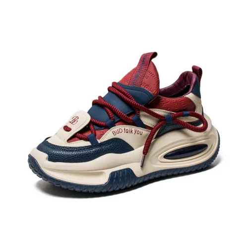 Beerus MID Топ Толстая подошва Кроссовки Мужские Белый Красный