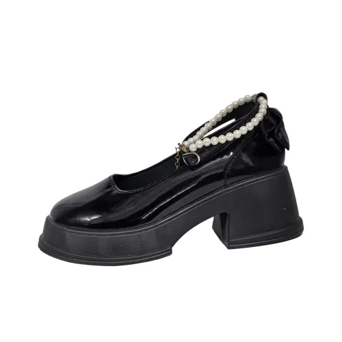 Wuji Грубый каблук Мэри Джейн Женские туфли